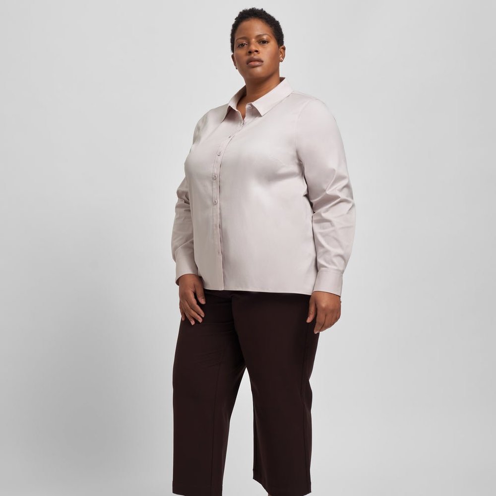 NWT Universal Standard Canna Button-Down Shirt in Lilac, S (14-16)